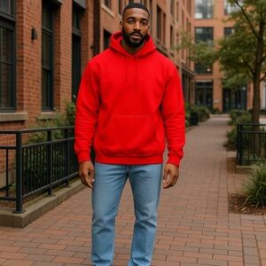 Gildan Heavy Blend Red cotton hoodie Medium